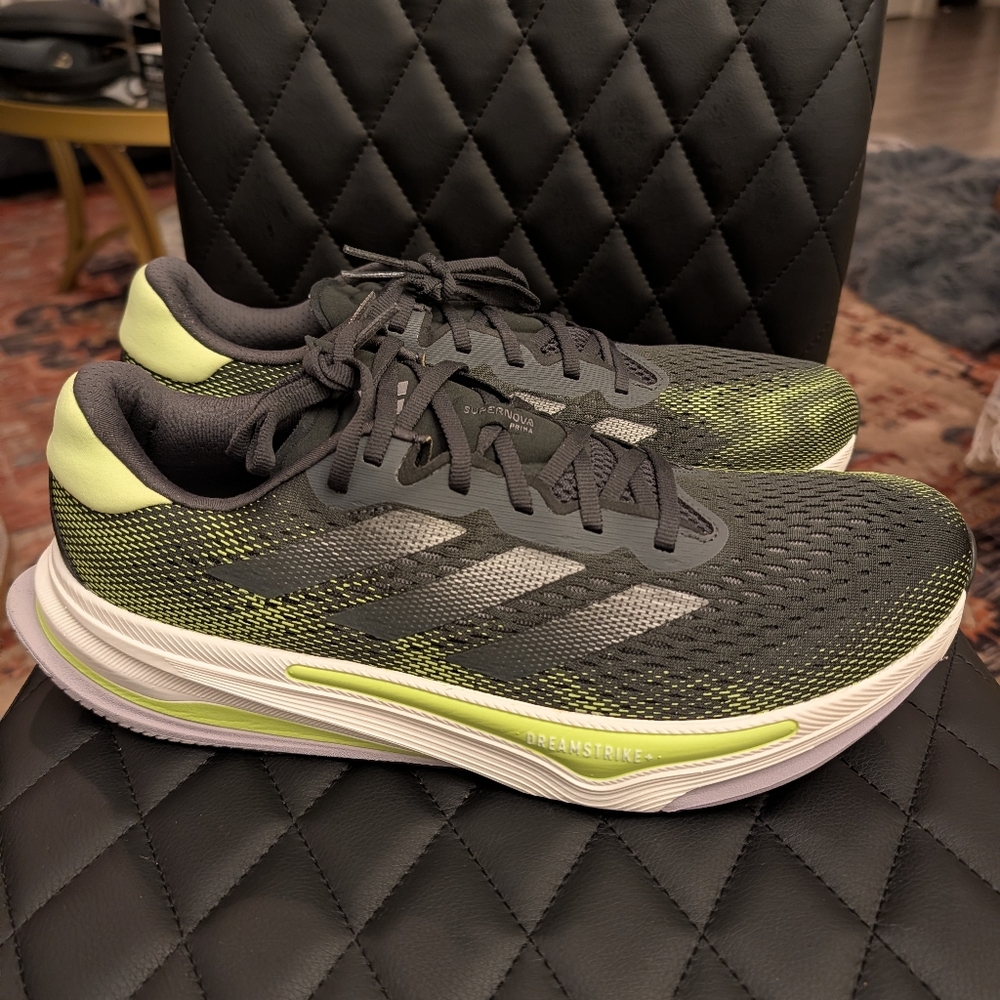 Adidas Supernova Prima Black and Lucid Lime Green Running shoes Men's 13 Boost